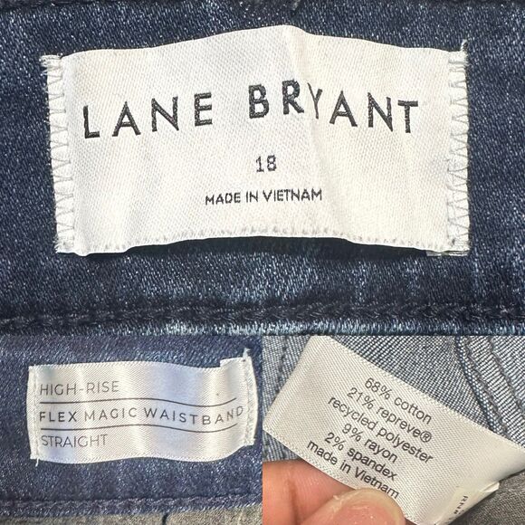 Lane Bryant Jeans Womens 18 High Rise Flex Magic Waistband Straight Leg Denim - Picture 6 of 6